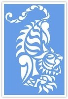 Трафарет для тату Тигры и Львы №6 (9 х 13.5)