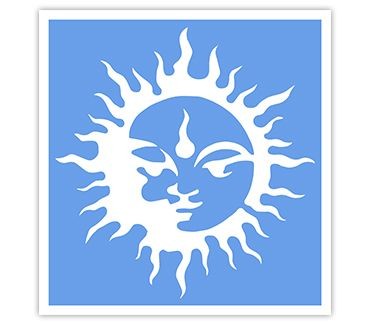 Трафарет для тату Солнце № 2 (7.4 х 7.8)