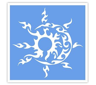 Трафарет для тату Солнце № 6 (8,5 х 8,5)