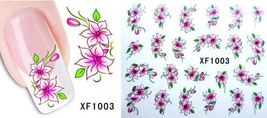 Наклейки для дизайна ногтей Цветочки 1003