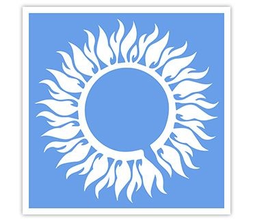 Трафарет для тату Солнце № 8 (8,5 х 8,5)