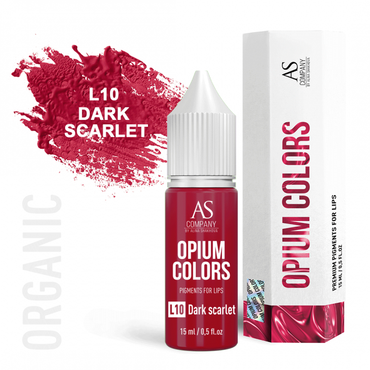 AS Company Opium Colors L10-Dark Scarlet Organic Пигмент для татуажа и перманентного макияжа губ