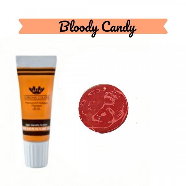 Пигмент Corona Colors для микроблейдинга губ Bloody Candy (Красные леденцы), 15 мл