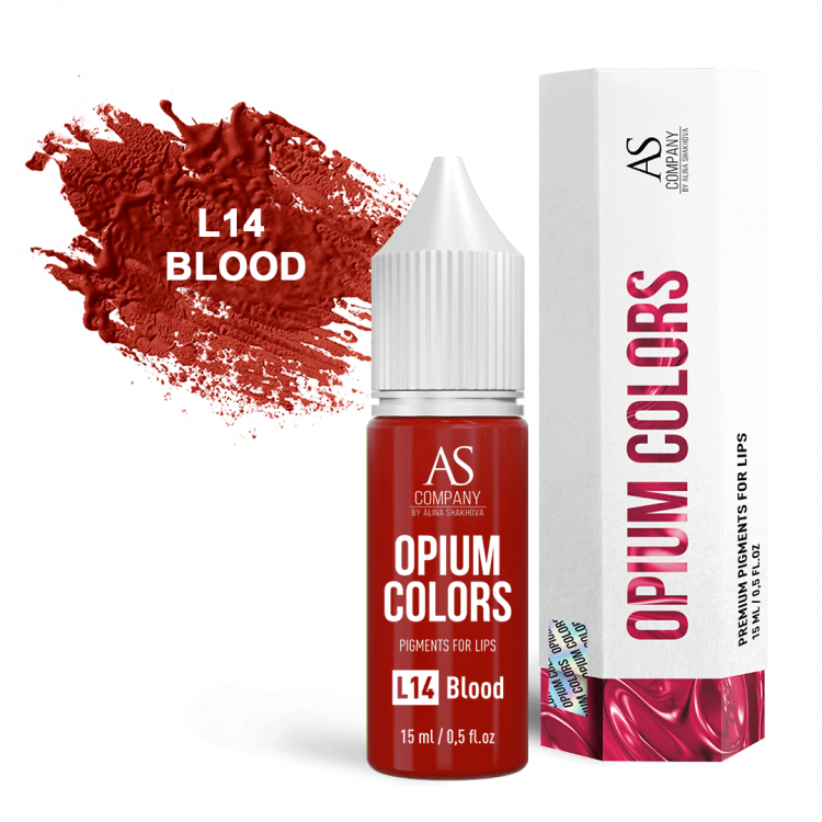 AS Company Opium Colors L14-Blood Пигмент для татуажа и перманентного макияжа губ