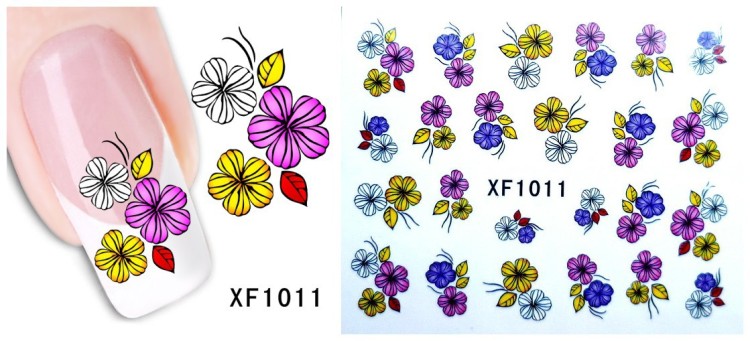 Наклейки для дизайна ногтей Цветочки 1011