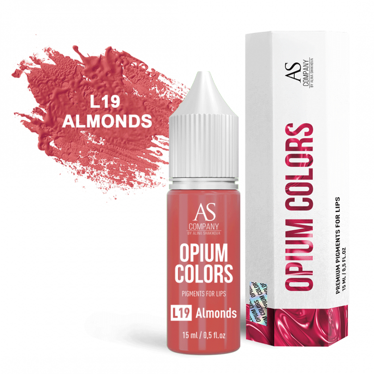 AS Company Opium Colors L19-Almonds Пигмент для татуажа и перманентного макияжа губ