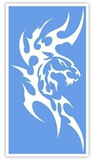 Трафарет для тату Тигры и Львы №2 (6.5 х 11.9)