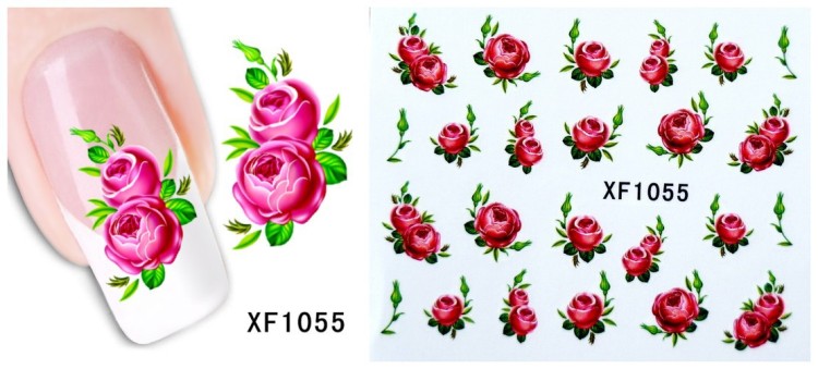 Наклейки для дизайна ногтей Розочки 1055