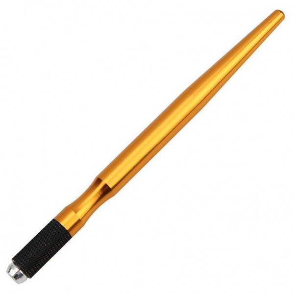 Ручка манипула для микроблейдинга зауженная, цвет желтый