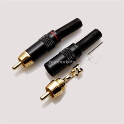Штекер RCA черный с красным