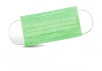 Маски медицинские 3-слойные с носовым фиксатором 50 штук (зеленые)