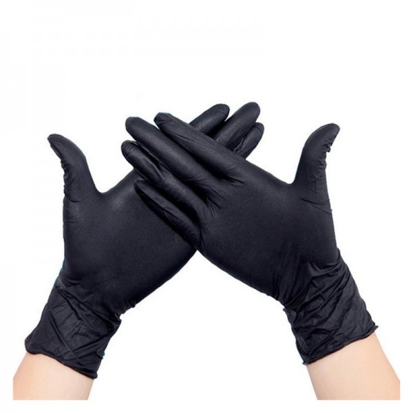 Перчатки нитриловые черные (1 пара)
