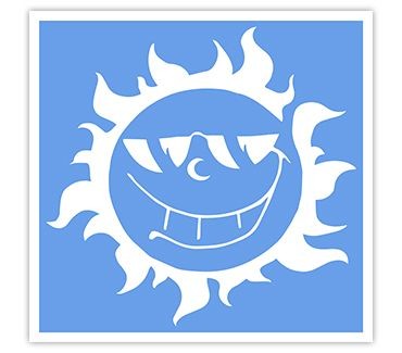 Трафарет для тату Солнце № 1 (8.3 х 8.5)