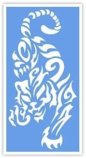 Трафарет для тату Тигры и Львы №9 (8 х 15)