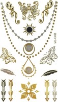 Flash tattoo - золотые татуировки - Ожерелья+бабочки+стрелы