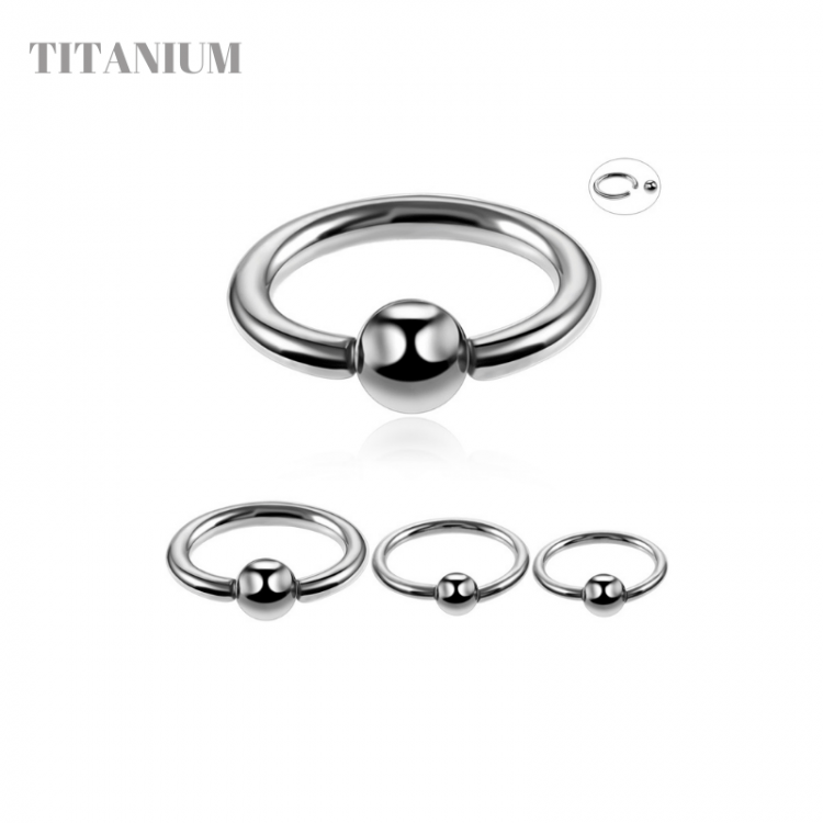 Кольцо с шариком из титана Titanium G23