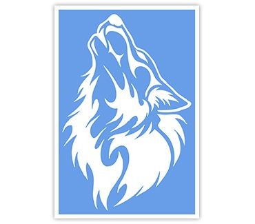 Трафарет для тату Волк № 4 (10,5 х 7,1)
