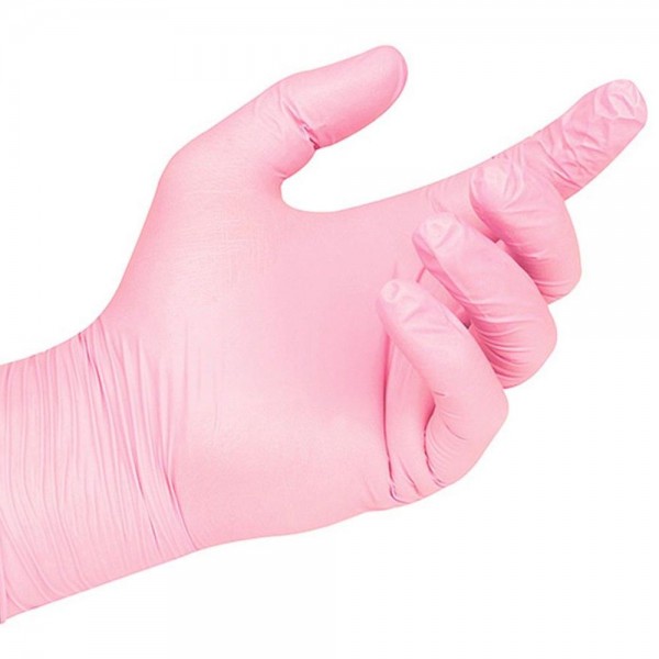 Перчатки нитриловые розовые размер 1 пара